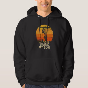Got Power Thank A Lineman My Son Electric Cable El Hoodie