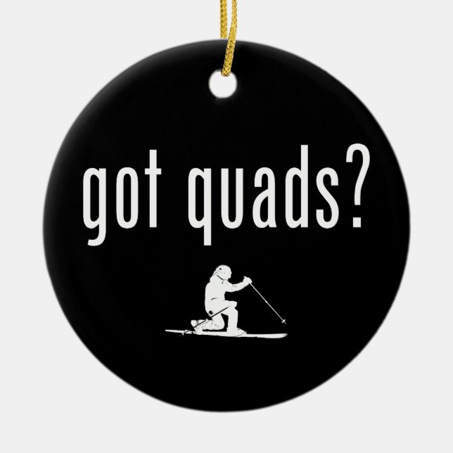 Got Quads Telemark Skiing Ceramic Ornament (Front)