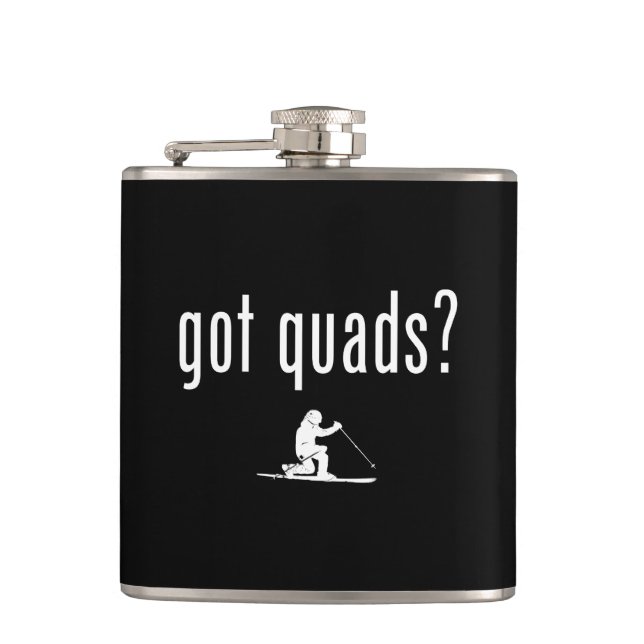 Got Quads Telemark Skiing Flask (Front)