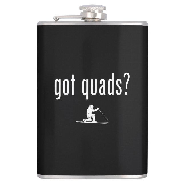 Got Quads Telemark Skiing Flask (Front)