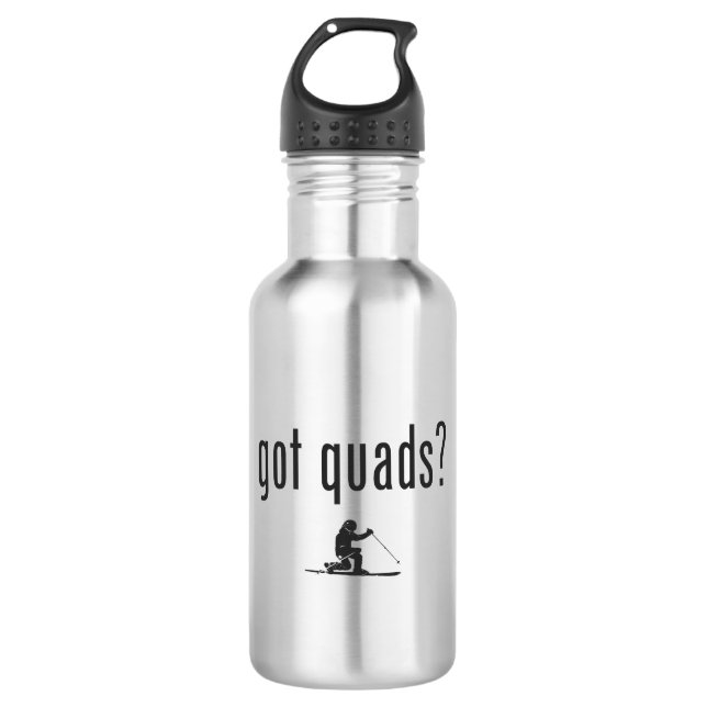 Got Quads Telemark Skiing Stainless Steel Water Bottle (Front)