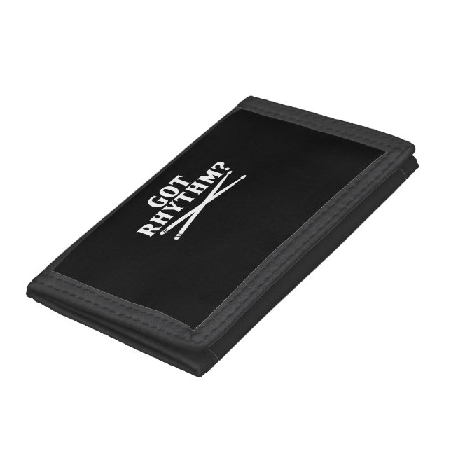 Got Rhythm? Musical Massage Drummer Drumming Gift Trifold Wallet (Bottom)