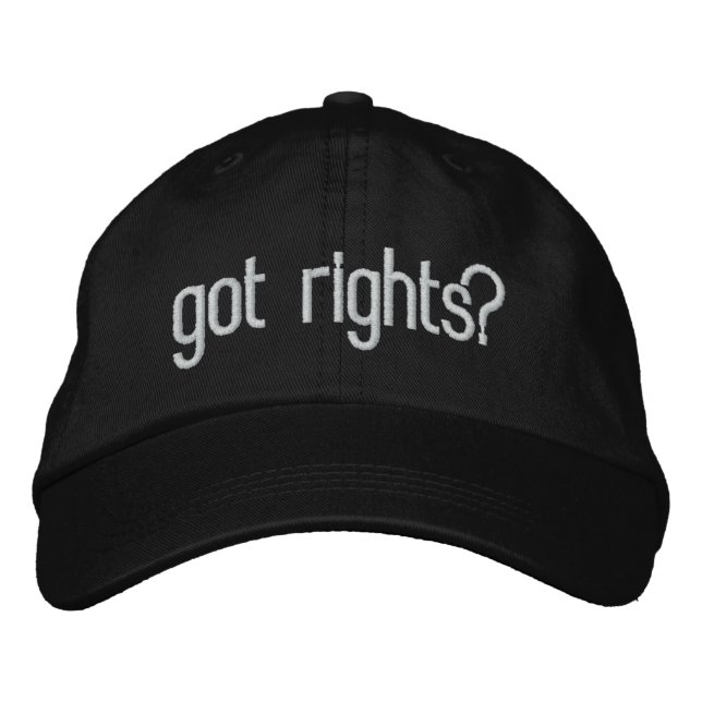 got rights? embroidered baseball cap (Front)