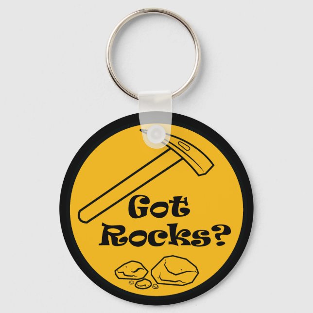 Got  Rocks? Rockhound Button Keychain (Front)