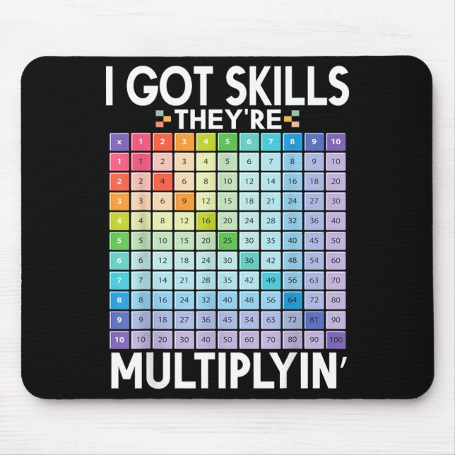 Got Skills Multiplying Funny Math Teacher Students Mouse Pad (Front)