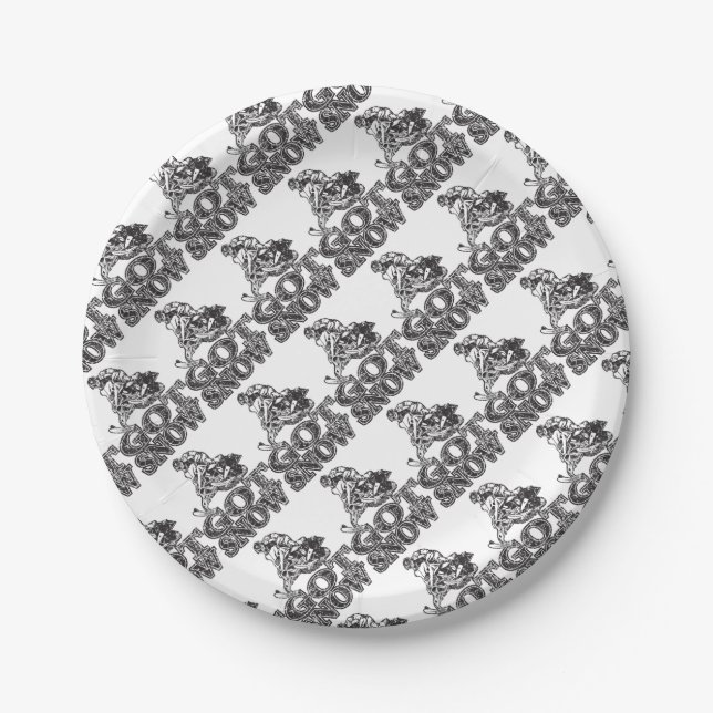 Got Snow Snowmobiler Paper Plates (Front)