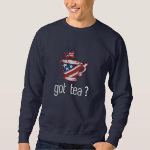 got tea? Tea Party Slogan Embroidered Sweatshirt