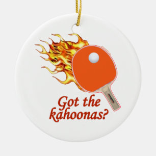 Got The Kahoonas Flaming Ping Pong Ceramic Ornament