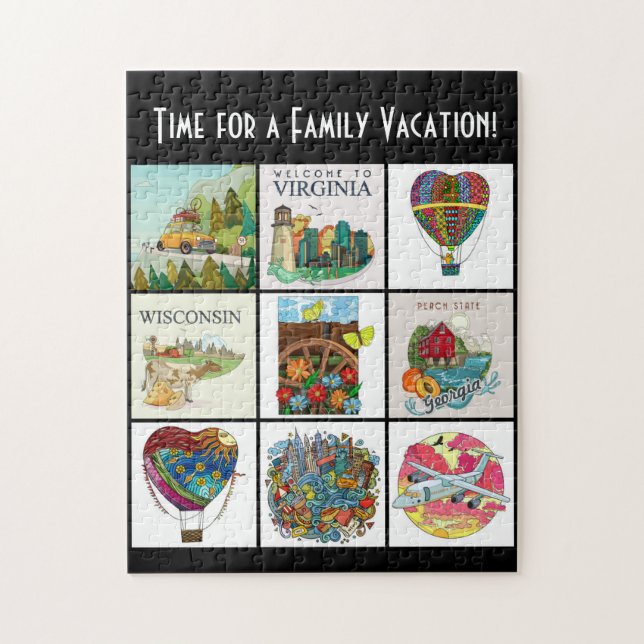 Got the Travel Bug? Family vacation Jigsaw Puzzle (Vertical)