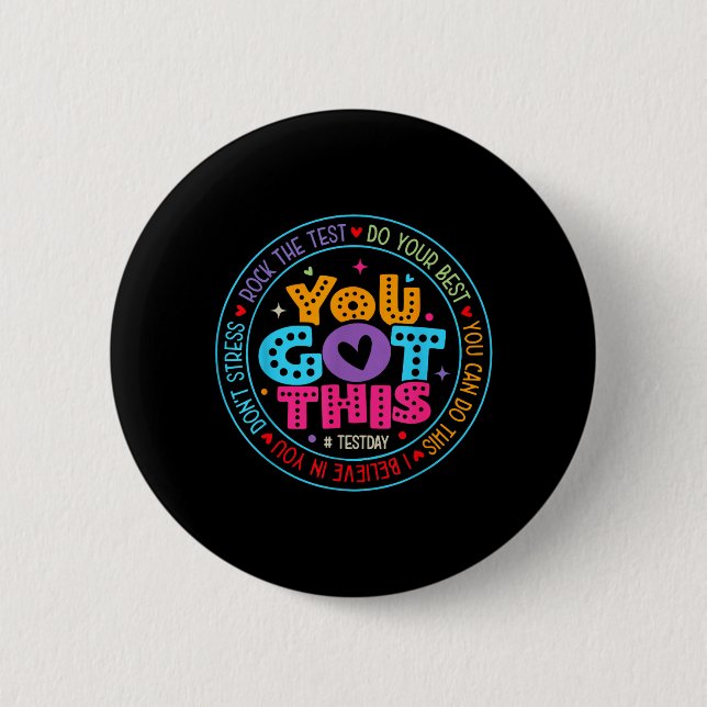 Got This Test Day State Testing Teacher Staar Test Button (Front)
