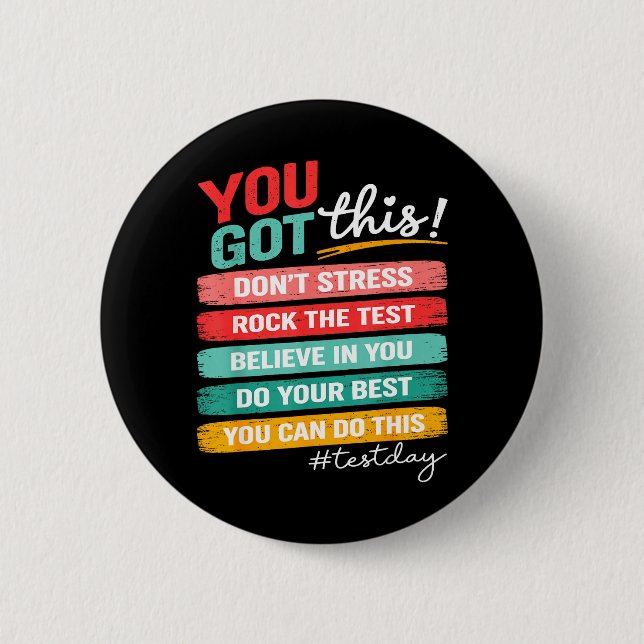 Got This Test Day State Testing Teacher Staar Test Button (Front)