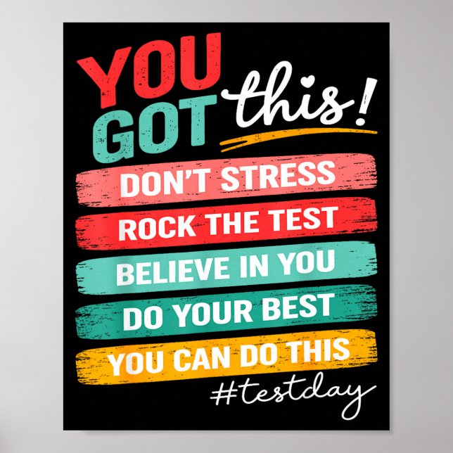 Got This Test Day State Testing Teacher Staar Test Poster (Front)