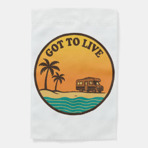 Got To Live Retro Sunset Garden Flag - RV Camping