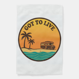 Got To Live Retro Sunset Garden Flag - RV Camping