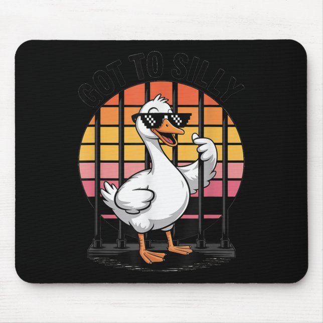 Got Too Silly Funny Goose Retro Sungles Jail Bird  Mouse Pad (Front)
