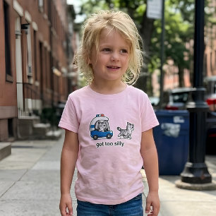 Got Too Silly Kitten Police Chase Kids Girl's T-Shirt