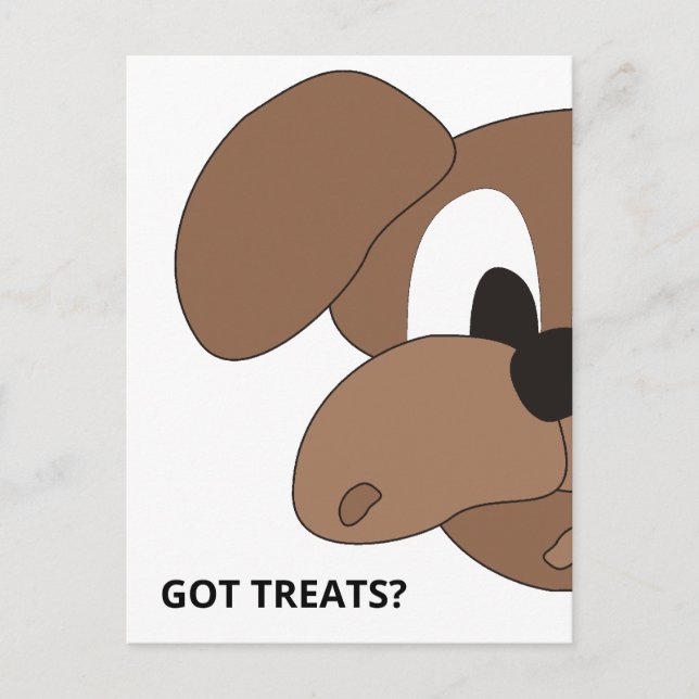 Got Treats? Curious dog Postcard (Front)