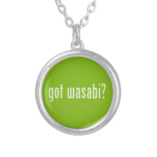 got wasabi? silver plated necklace