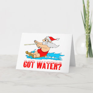 Got Water? (Skiing Santa) Holiday Card