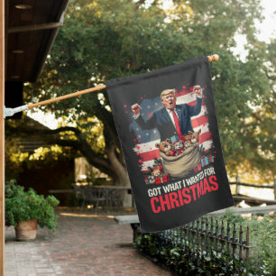 Got What I wanted For Christmas Trump Santa House Flag