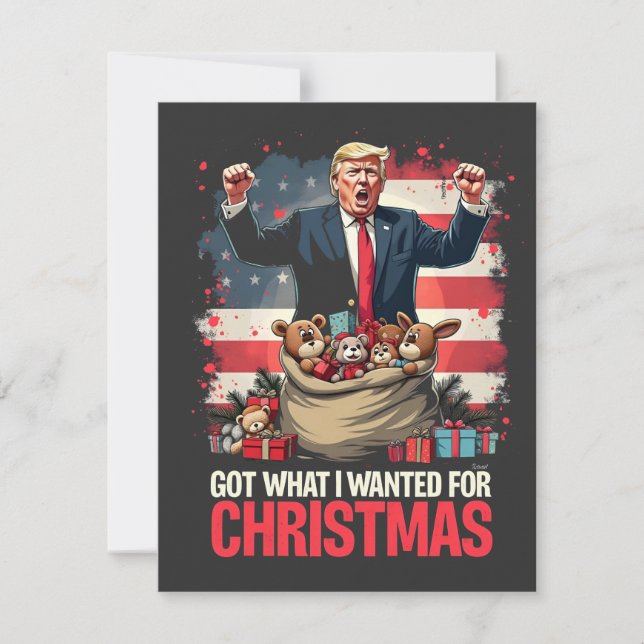 Got What I wanted For Christmas Trump Santa  Invitation (Front)