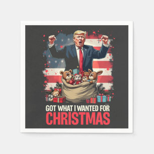 Got What I wanted For Christmas Trump Santa Napkins