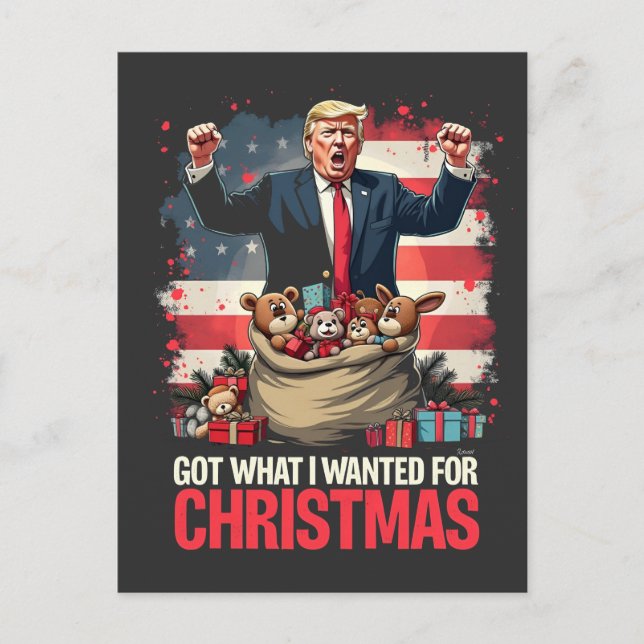 Got What I wanted For Christmas Trump Santa   Postcard (Front)