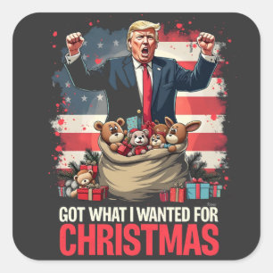 Got What I wanted For Christmas Trump Santa Square Sticker