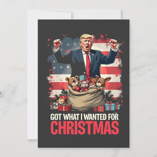 Got What I wanted For Christmas Trump Santa   Thank You Card (Front)