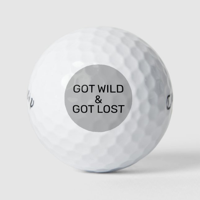Got Wild and Got Lost Funny Quote  Golf Balls (Front)