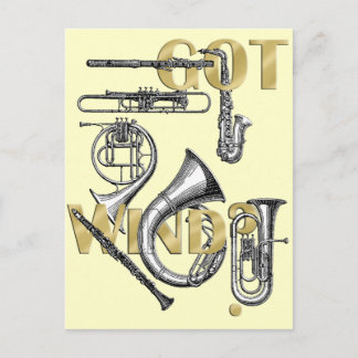 Got Wind Funny Wind Instrument players gifts Postcard
