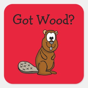 Got Wood? Beaver Sticker by PugWiggles at Zazzle