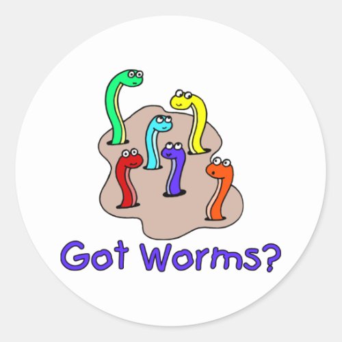 Got Worms Classic Round Sticker