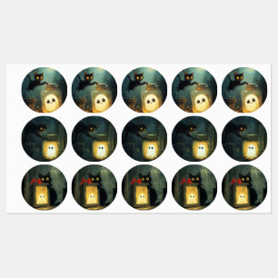 Got You Halloween Black Cat and Ghost Labels