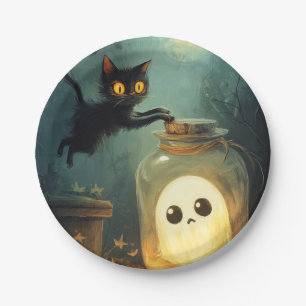 Got You - Halloween Cat and Ghost Paper Plates