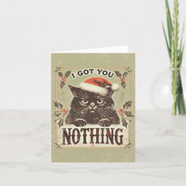 Got You Nothing Naughty Funny Black Cat Christmas Holiday Card