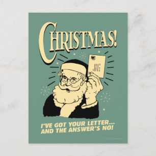 Got Your Letter.. The Answer's No Holiday Postcard