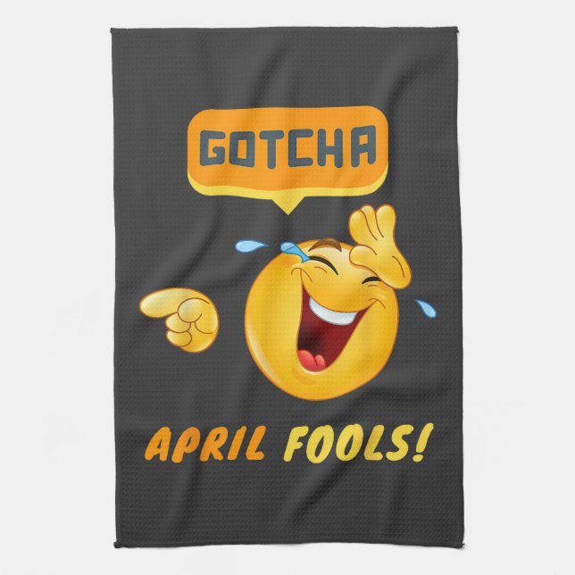 GOTCHA - April Fool's Day Funny Kitchen Towel (Vertical)