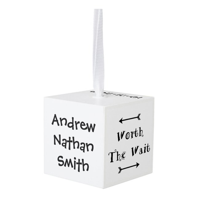 Gotcha Day - Adoption Design Cube Ornament (Back Angled)