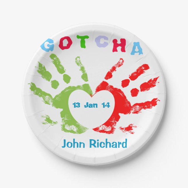 Gotcha Day - Adoption Design Paper Plates (Front)