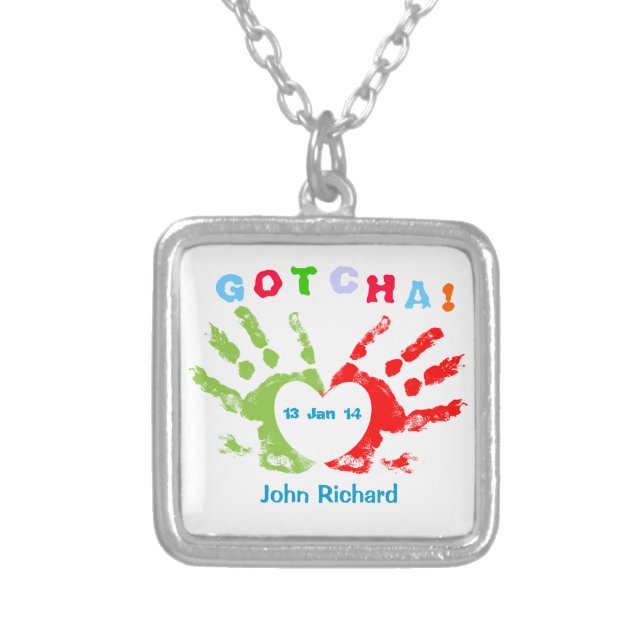 Gotcha Day! Silver Plated Necklace (Front)