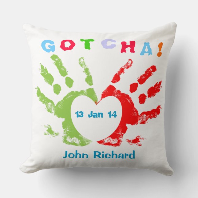 Gotcha Day! Throw Pillow (Front)
