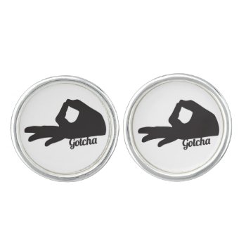 Gotcha You Looked Game Add Fun To Formal Cufflinks by Frasure_Studios at Zazzle