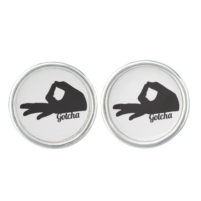Gotcha You Looked Game Add Fun to Formal Cufflinks (Front)