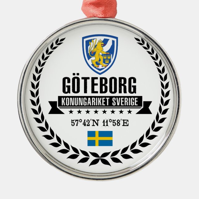 Göteborg Metal Ornament (Front)