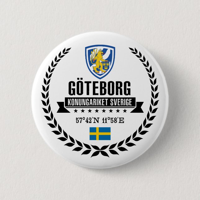 Göteborg Pinback Button (Front)
