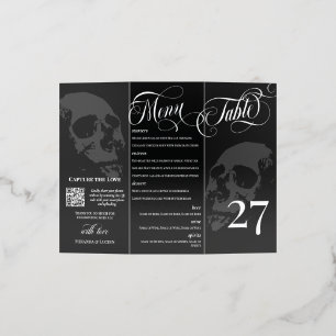 Goth 2 in 1 Wedding Menu Table Triangle Stand Brochure