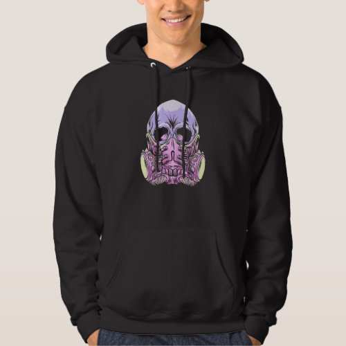 Goth Aesthetic Skull With Gas Mask Gothic Occult E Hoodie