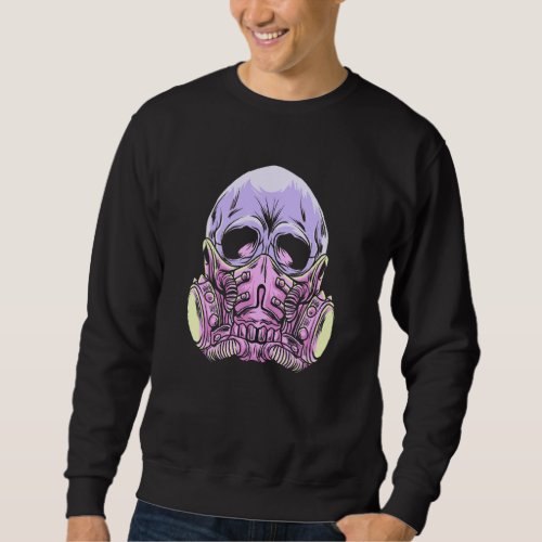 Goth Aesthetic Skull With Gas Mask Gothic Occult E Sweatshirt