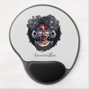 Goth Afro Woman Gel Mouse Pad
